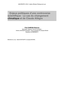 Le cas du changement climatique et de Claude Allègre