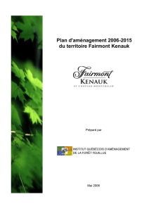 Plan d`aménagement 2006-2015 du territoire Fairmont