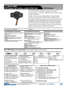 Séries 9960 Capteur de Position rotatif à Effet Hall BEI Sensors