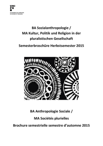 BA Sozialanthropologie / MA Kultur, Politik und Religion in der