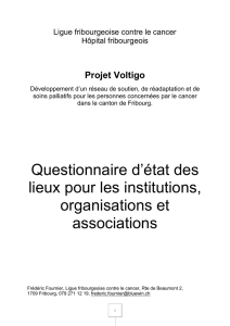 Questionnaire d`état des lieux pour les institutions, organisations et