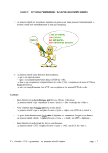 Lycée 1 – révision grammaticale