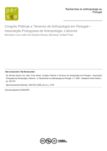 Congrès Práticas e Terrenos da Antropologia em Portugal