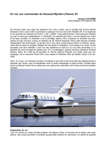 En vol, aux commandes du Dassault Mystère (Falcon)