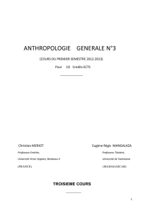 Cours N°3 - Anthropologie générale