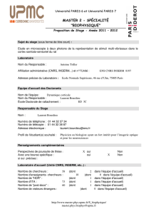 master 2 - spécialité "biophysique"