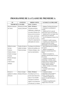 Programme Physique Chimique 1ère A