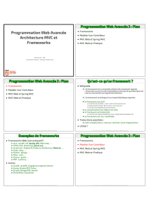 Programmation Web Avancée Architecture MVC et Frameworks