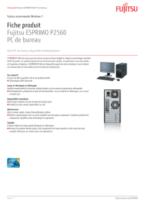 Fiche produit Fujitsu ESPRIMO P2560 PC de bureau