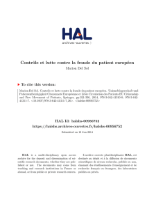 Contrôle et lutte contre la fraude du patient européen - Hal-SHS