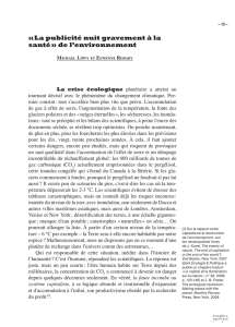 « La publicité nuit gravement à la santé » de l`environnement