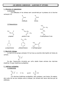 Les dérivés carbonylés - PC-STL
