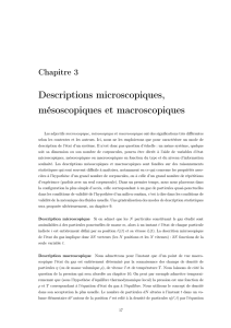 Descriptions microscopiques, mésoscopiques et macroscopiques