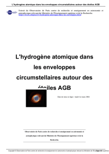 L`hydrogène atomique dans les enveloppes circumstellaires autour