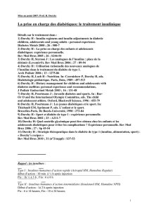 La prise en charge des diabétiques : le traitement insulinique