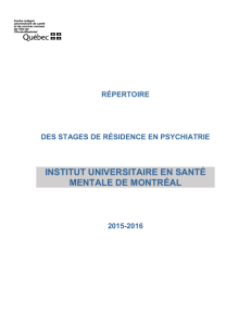 Répertoire des stages de résidence en psychiatrie 2015-2016