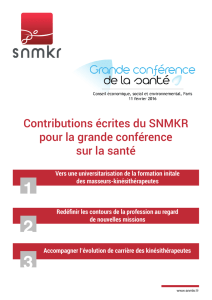 Les Contributions écrites du SNMKR pour la grande conférence sur