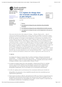 Les régimes de change dans une économie mondiale de plus en