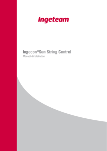 Manuel d`installation. Ingecon Sun String Control