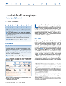Le coût de la sclérose en plaques - The cost of multiple