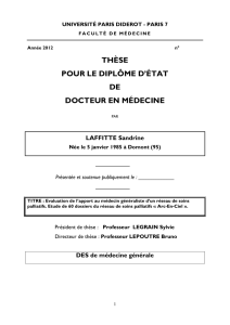 THESE POUR LE DOCTORAT DE MEDECINE