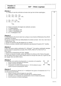 Première S 2010/2011 DS7 – Chimie organique