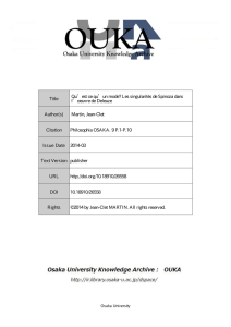 Title Qu`est ce qu`un mode? Les singularités de Spinoza dans l