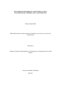 Gouvernance etmutations du politique - CRICIS