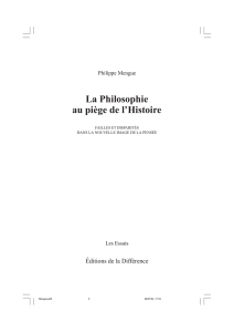 La Philosophie au piège de l`Histoire