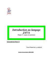Introduction au langage JAVA