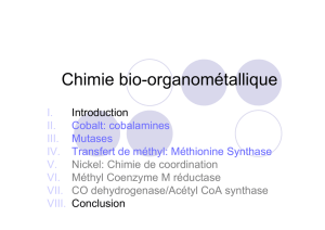 Chimie bio-organométallique - Institut des Métaux en Biologie de