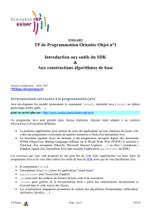 TP de Programmation Orientée Objet n°1 Introduction aux outils du