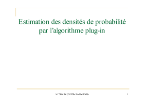 Estimation des densités de probabilité par l`algorithme plug-in