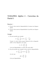 N1MA3W01 Algèbre 2 - Correction du Partiel 1