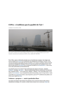 COP21 : n`oublions pas la qualité de l`air !