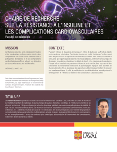 chaire de recherche sur la résistance à l`insuline