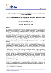 Conséquences pour le consommateur de l`utilisation de la vitamine