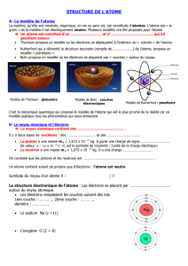 STRUCTURE DE L`ATOME