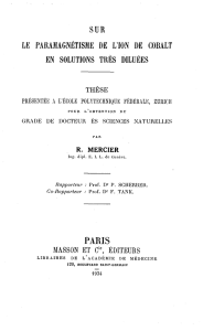 le paramagnetisme de l`ion de cobalt en - ETH E