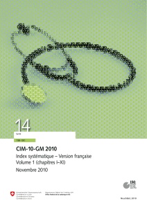 CIM-10 Volume 1 Chapitres I-XI
