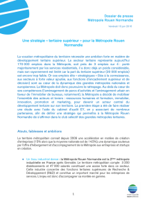 Une stratégie « tertiaire supérieur » pour la Métropole Rouen