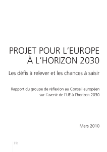 projet pour l`europe à l`horizon 2030