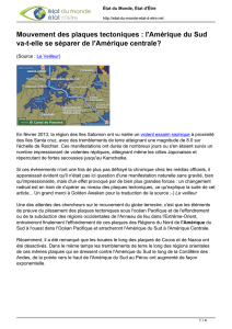 Mouvement des plaques tectoniques : l`Amérique du Sud va-t