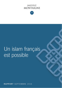 L`islam français - Institut Montaigne