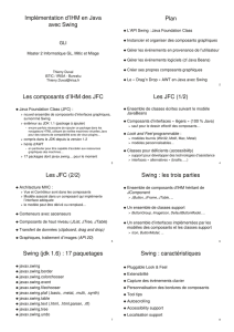 Implémentation d`IHM en Java avec Swing Plan Les composants d