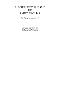 L`intellectualisme de saint Thomas