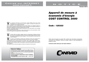 Appareil de mesure à économie d`énergie COST CONTROL 3000