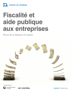 Fiscalité et aide publique aux entreprises