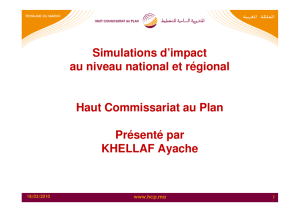 Simulations d`impact au niveau national et régional