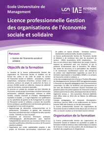 Licence professionnelle Gestion des organisations de l